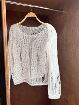Distressed Knit Top