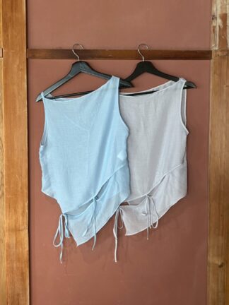 Draped Ribbon Sheer Cami