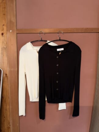 Gold Button Polo Knit Cardigan